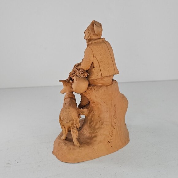 Vintage Grasso Catania Italy Goat Farmer Figurine Terracotta Sculpture - Picture 3 of 9